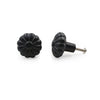 Hamilton Brass Decorative Black Cast Iron Knob | Black Powder Coated Pumpkin Shape Cabinet Pull Handle for Drawers, Dressers, Cupboards, Furniture | 36mm x 34mm 50mm with 14mm Screw