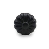 Hamilton Brass Decorative Black Cast Iron Knob | Black Powder Coated Pumpkin Shape Cabinet Pull Handle for Drawers, Dressers, Cupboards, Furniture | 36mm x 34mm 50mm with 14mm Screw