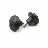 Hamilton Brass Cast Iron Black Cabinet Knob | Antique Iron Durable Rustic Drawer Pull Handle for Kitchen, Bedroom, Wardrobe, Dresser, Cupboard Round Vintage Hardware with Screw Included