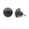 Hamilton Brass Cast Iron Black Cabinet Knob | Antique Iron Durable Rustic Drawer Pull Handle for Kitchen, Bedroom, Wardrobe, Dresser, Cupboard Round Vintage Hardware with Screw Included