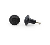 Hamilton Brass Decorative Cast Iron Knob Black Powder Coated | Sunflower Design Cabinet Handle Detailed Border for Drawers, Cupboards, Kitchen Cabinets, (36mm x 37mm 55mm)