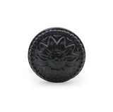 Hamilton Brass Decorative Cast Iron Knob Black Powder Coated | Sunflower Design Cabinet Handle Detailed Border for Drawers, Cupboards, Kitchen Cabinets, (36mm x 37mm 55mm)