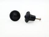 Hamilton Brass Decorative Black Cast Iron Knob | Black Powder Coated Round Cabinet Pull Handle Detailed Border Design for Drawers, Cupboards, Kitchen Cabinets, (32mm x 31mm 51mm)