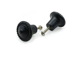 Hamilton Brass Decorative Black Cast Iron Knob | Black Powder Coated Round Cabinet Pull Handle Detailed Border Design for Drawers, Cupboards, Kitchen Cabinets, (32mm x 31mm 51mm)