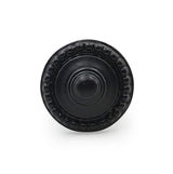 Hamilton Brass Decorative Black Cast Iron Knob | Black Powder Coated Round Cabinet Pull Handle Detailed Border Design for Drawers, Cupboards, Kitchen Cabinets, (32mm x 31mm 51mm)