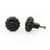 Hamilton Brass Decorative Black Cast Iron Knob | Antique Iron Pumpkin Shape Cabinet Pull Handle for Drawers, Dressers, Cupboards, Furniture | 36mm x 34mm 50mm with 14mm Screw