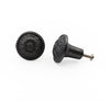 Hamilton Brass Decorative Black Cast Iron Knob | Antique Iron Sunflower Design Cabinet Handle Detailed Border for Drawers, Dressers, Cupboards, Kitchen Cabinets, (36mm x 37mm 55mm)