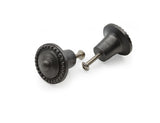 Hamilton Brass Decorative Black Cast Iron Knob | Antique Iron Round Cabinet Pull Handle Detailed Border Design for Drawers, Dressers, Cupboards, Kitchen Cabinets, (32.3mm x 31mm 51mm)