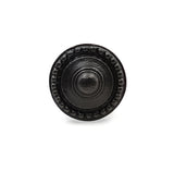 Hamilton Brass Decorative Black Cast Iron Knob | Antique Iron Round Cabinet Pull Handle Detailed Border Design for Drawers, Dressers, Cupboards, Kitchen Cabinets, (32.3mm x 31mm 51mm)