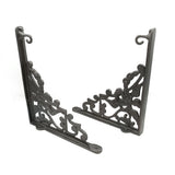 Hamilton Brass Heavy Duty Shelf Bracket Antique Cast Iron Finish | (Length: 320mm, Height: 280mm, Hole: 28mm) Wall Mount Support for Wood, Metal, Glass Shelves