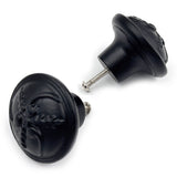 Cast Iron Style Black Cabinet Knob | Black Powder Coated Durable Rustic Drawer Pull Handle for Kitchen, Bedroom, Wardrobe, Cupboard Round Vintage Hardware with Screw Included