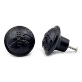 Cast Iron Style Black Cabinet Knob | Black Powder Coated Durable Rustic Drawer Pull Handle for Kitchen, Bedroom, Wardrobe, Cupboard Round Vintage Hardware with Screw Included
