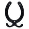HAMILTON BRASS Wall Mounted Cast Iron Horseshoe Style Double Coat Hook | Black Powder Coated Hook | 110 mm Height × 81 mm Width × 26 mm Depth × 71 mm Base Width | Decorative Hanger for Coats