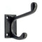 Wall Mounted Cast Iron Double Coat Hook | Antique Iron Finish | 73 mm Height × 75 mm Width × 47 mm Depth | Decorative Hanger for Coats, Hats, Bags | Compact Metal Hook for Home