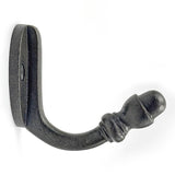 Wall Mounted Cast Iron Single Coat Hook | Antique Iron Finish | 60 mm Height × 70 mm Depth × 37 mm Width | Oval Base Decorative Hanger for Hats Keys Bags | Compact Hook for Home