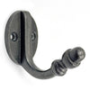 Wall Mounted Cast Iron Single Coat Hook | Antique Iron Finish | 60 mm Height × 70 mm Depth × 37 mm Width | Oval Base Decorative Hanger for Hats Keys Bags | Compact Hook for Home