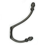 Wall Mounted Cast Iron Double Coat Hook | Antique Iron Finish | 158 mm Height × 95 mm Upper Depth × 90 mm Lower Depth × 35 mm Width | Oval Hanger for Coats, Hats | Home & Office
