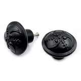 Cast Iron Style Black Cabinet Knob | Black Powder Coated Durable Rustic Drawer Pull Handle for Kitchen, Bedroom, Wardrobe, Cupboard Round Vintage Hardware with Screw Included