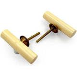 Long Cabinet Knob | Resin & Brass Material | Cream Shade with Ceramic Finish | Decorative Drawer Pull Handle for Dressers | 69x17 mm Face | 24.5 mm Depth | 66 mm Screw Length