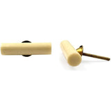 Long Cabinet Knob | Resin & Brass Material | Cream Shade with Ceramic Finish | Decorative Drawer Pull Handle for Dressers | 69x17 mm Face | 24.5 mm Depth | 66 mm Screw Length