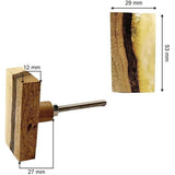 Rectangular Cabinet Knob | Wood & Resin Material Furniture Handle | Ceramic Finish Decorative Drawer Knob for Wardrobes | 53mm Height, 29mm Width, 27mm Depth, 12mm Thickness