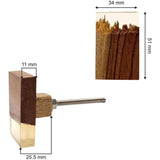Rectangular Wood & Resin Knob Ceramic Finish Drawer Pull Handle | Decorative Cabinet Knob for Cupboards, Dressers, Wardrobes | 51x34 mm Face | 25.5 mm Depth | 11 mm Height