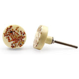 Resin Cabinet Knob | Ceramic Finish Round Drawer Pull Handle | Decorative Knob for Dressers, Cupboards, and Kitchen Cabinets | 36x36x27 mm with 13 mm Thickness | Pack of 1