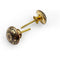 Round Brass Knob with Floral Engraved Design | Ceramic Finish Cabinet Drawer Pull Handle | Decorative Knob for Cupboards Wardrobes | 37x37 mm Face | 26 mm Depth | 17 mm Height