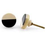 Round Cabinet Knob | Resin Material Drawer Pull Handle | Ceramic Finish Decorative Furniture Knob for Cupboards, Dressers & Wardrobes | 41mm Diameter, 24mm Depth, 13mm Thickness