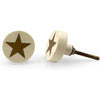Round Resin Knob with Star Inlay | Ceramic Finish Cabinet Drawer Pull Handle | Decorative Knob for Cupboards Dressers Wardrobes | 38.5x38.5 mm Face | 27 mm Depth | 13 mm Height