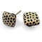 Square Horn Knob with Animal Print Design | Ceramic Finish Cabinet Drawer Handle | Decorative Furniture Knob for Cupboards Dressers | 38x38 mm Face | 30 mm Depth | 20 mm Height