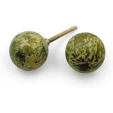 Wood Cabinet Knob | Ceramic Finish Round Drawer Pull Handle with Grey Textured Pattern | Decorative Knob for Dressers Wardrobes | 36x36 mm Face | 34.5 mm Depth | 81 mm Length