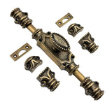 Hamilton Brass beaded Window espagnolette or cremone bolt -Antique Brass Lacquered