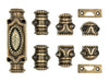 Hamilton Brass beaded Window espagnolette or cremone bolt -Antique Brass Lacquered