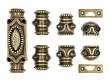 Hamilton Brass beaded Window espagnolette or cremone bolt -Antique Brass Lacquered