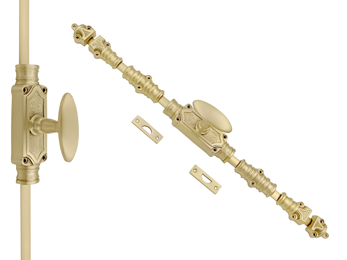 Hamilton Brass Stepney Door Brass Espagnolette Bolt or Cremone Bolt 9 feet Brushed Brass Upto 9 feet Doors