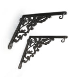 Hamilton Brass Heavy Duty Shelf Bracket Antique Cast Iron Finish | (Length: 320mm, Height: 280mm, Hole: 28mm) Wall Mount Support for Wood, Metal, Glass Shelves