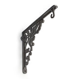 Hamilton Brass Heavy Duty Shelf Bracket Antique Cast Iron Finish | (Length: 320mm, Height: 280mm, Hole: 28mm) Wall Mount Support for Wood, Metal, Glass Shelves